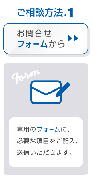 ご相談方法1　お問い合わせフォームから