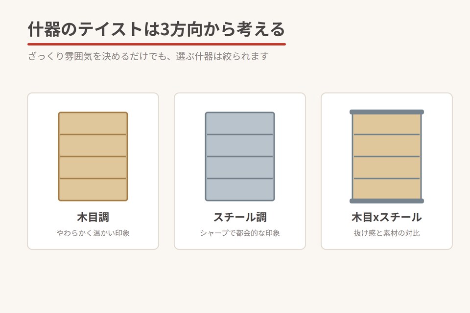 什器のテイストは3方向から考える