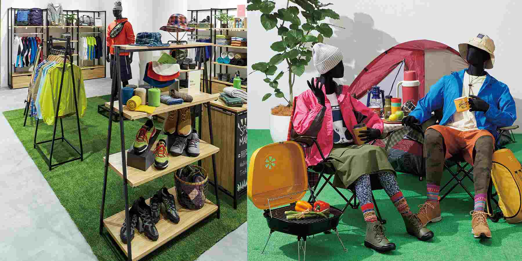 ×アウトドアグッズ売場例