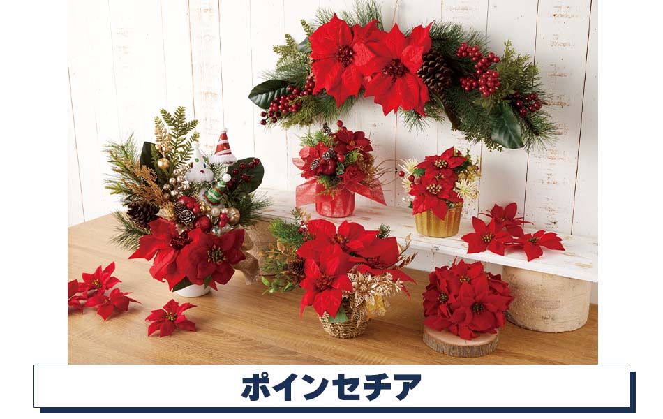 ポインセチアクリスマスディスプレイ