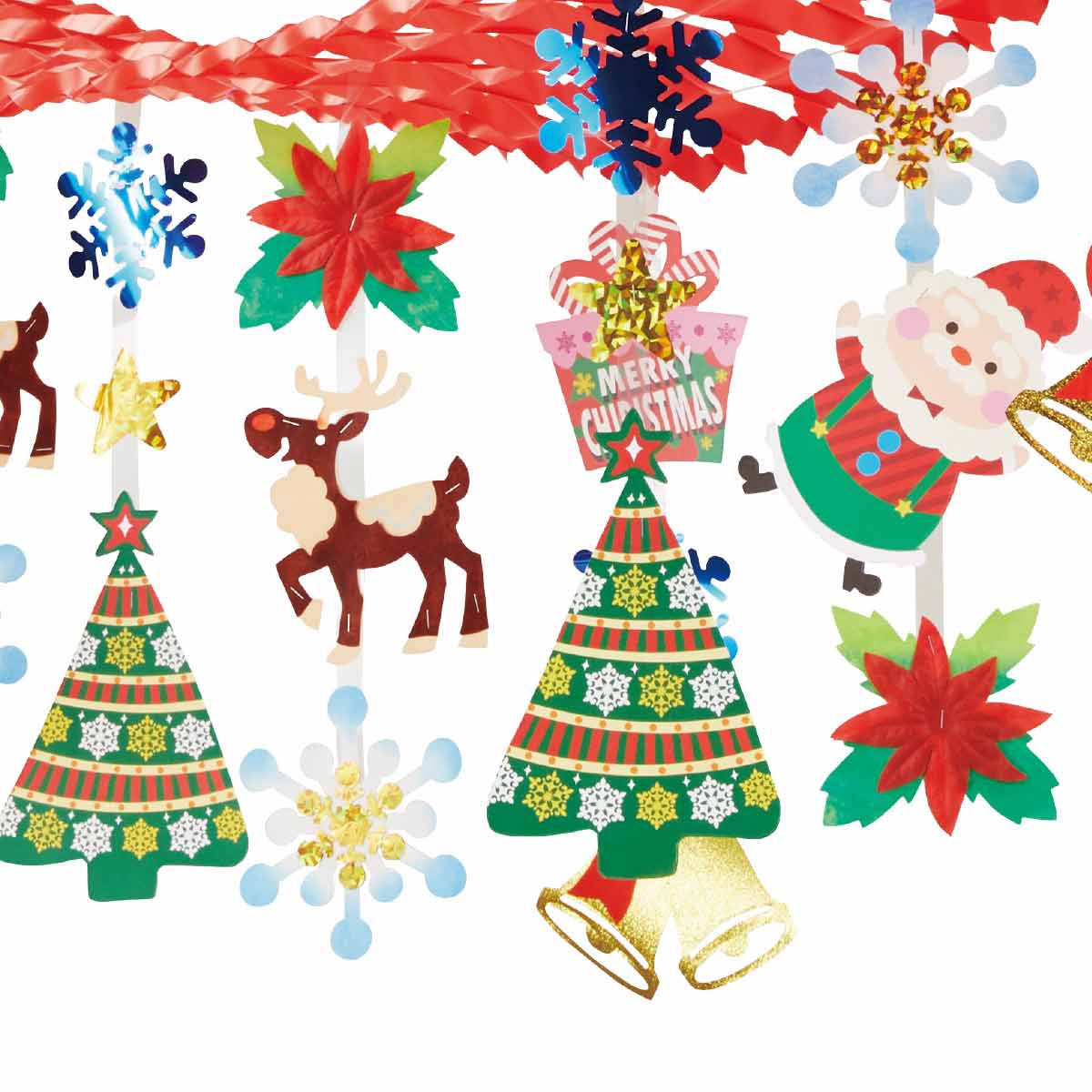 ラッキークリスマスプリーツハンガー 天井飾り |クリスマス飾り通販 ストエキ