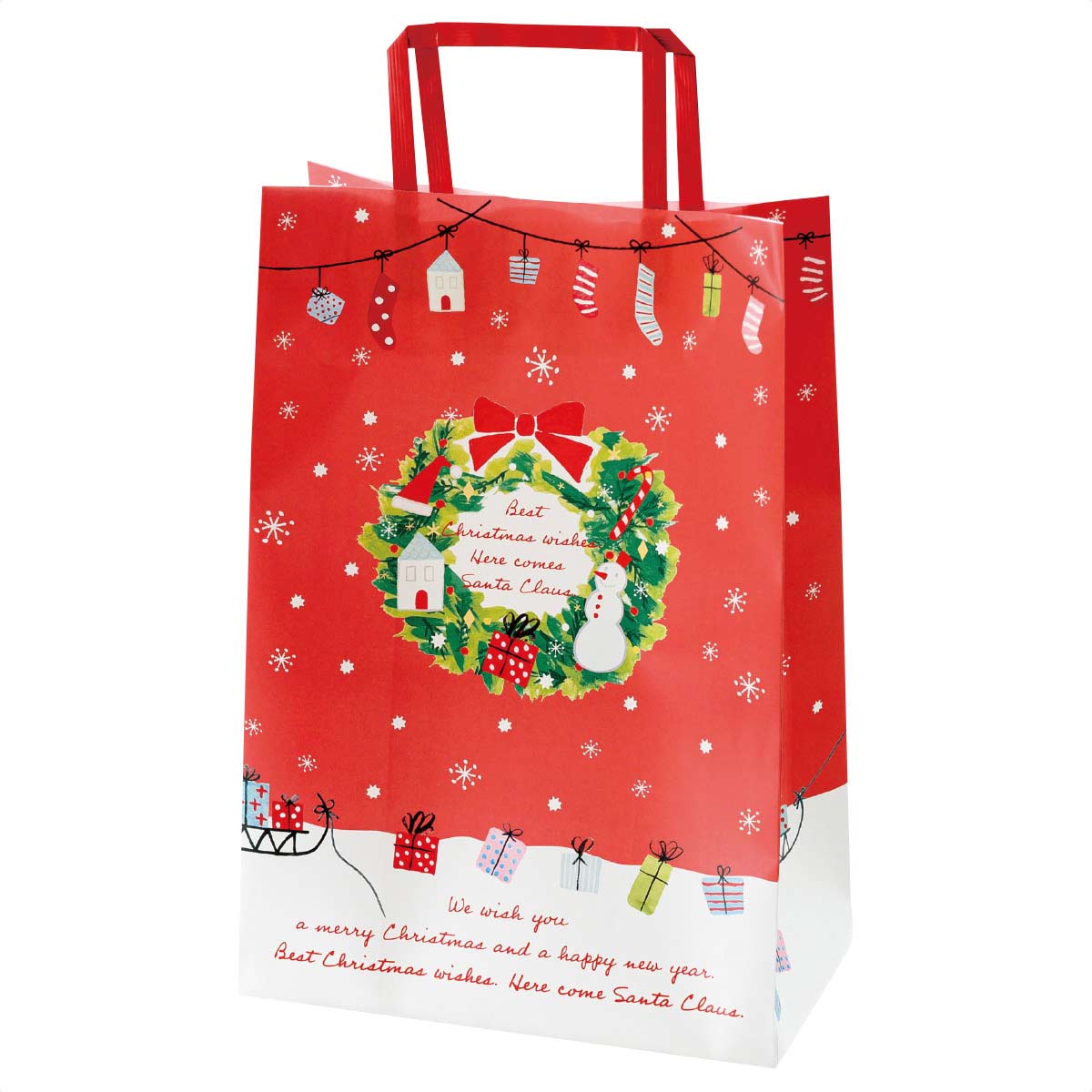 クリスマスベアラー 手提げ紙袋50枚 おしゃれ 18x10x22cm クリスマス飾り通販 ストエキ