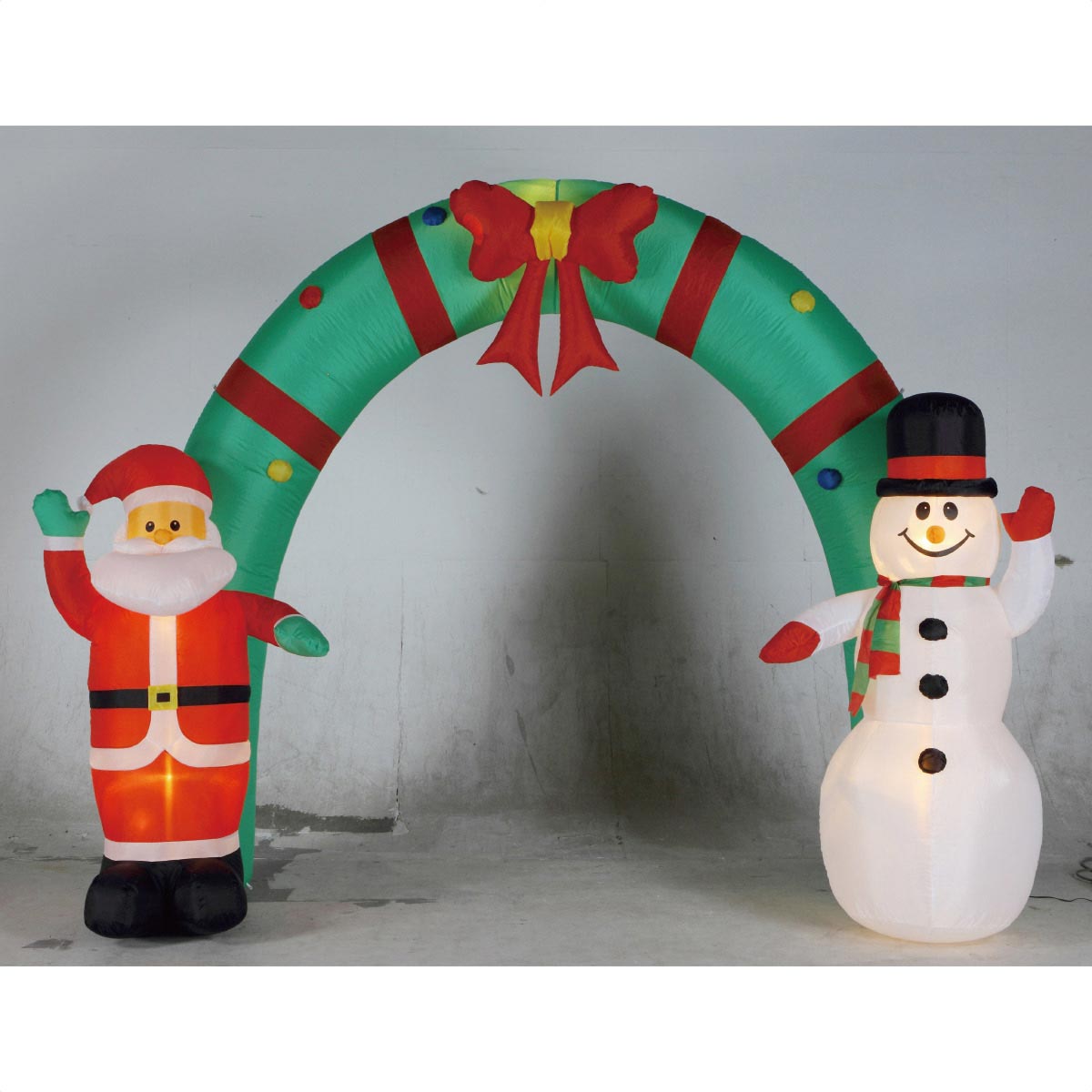 クリスマス 冬の店舗飾り エアーディスプレイアーチ サンタ スノーマン 240cm 最大85％オフ！