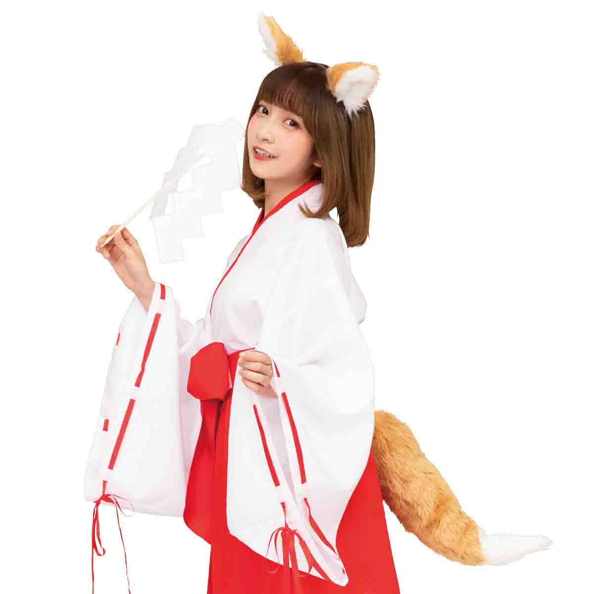 けもみみしっぽカチューシャセット ハロウィンきつねコスプレ 【通販】ストア・エキスプレス