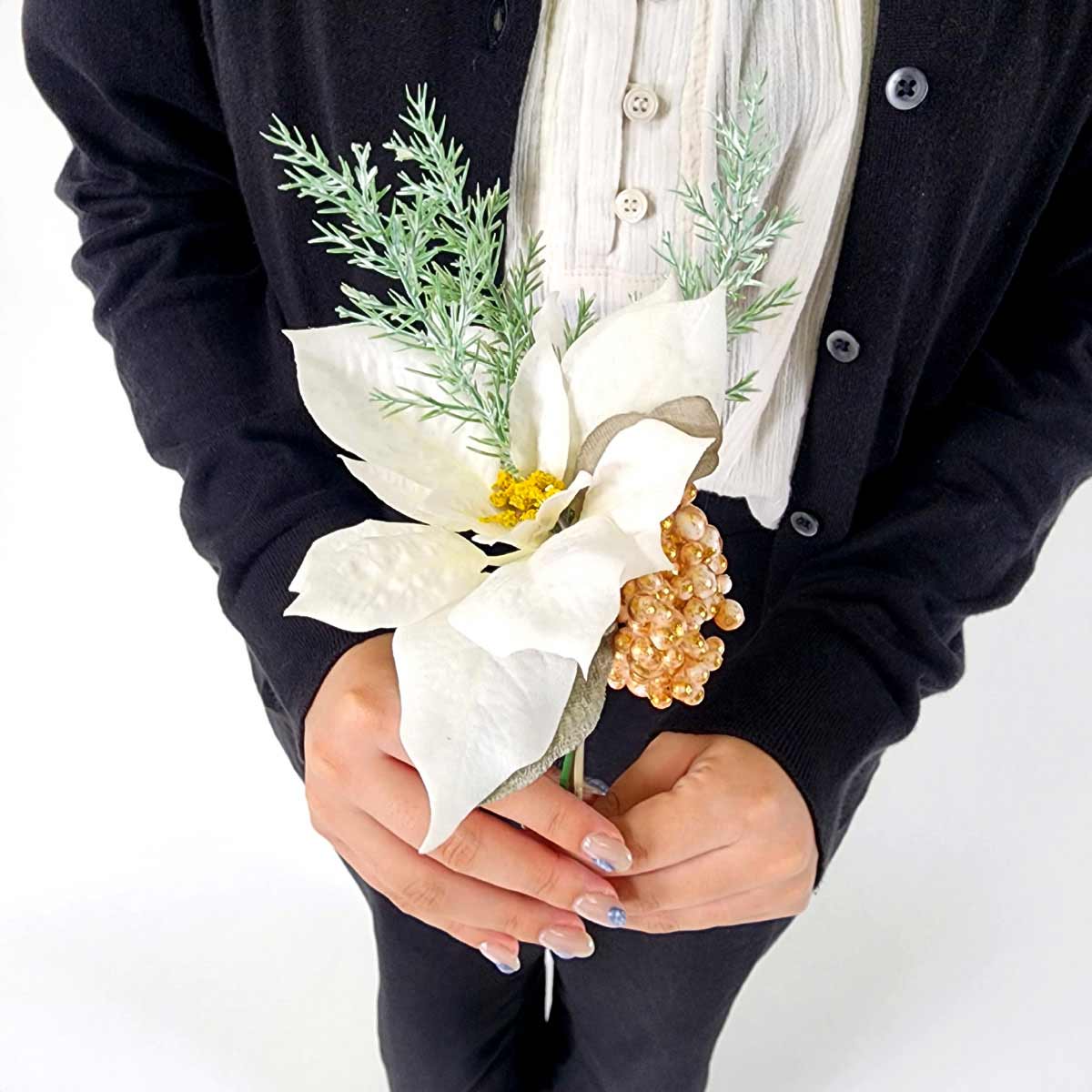 【6束】ホワイトポインセチアミックスバンチ