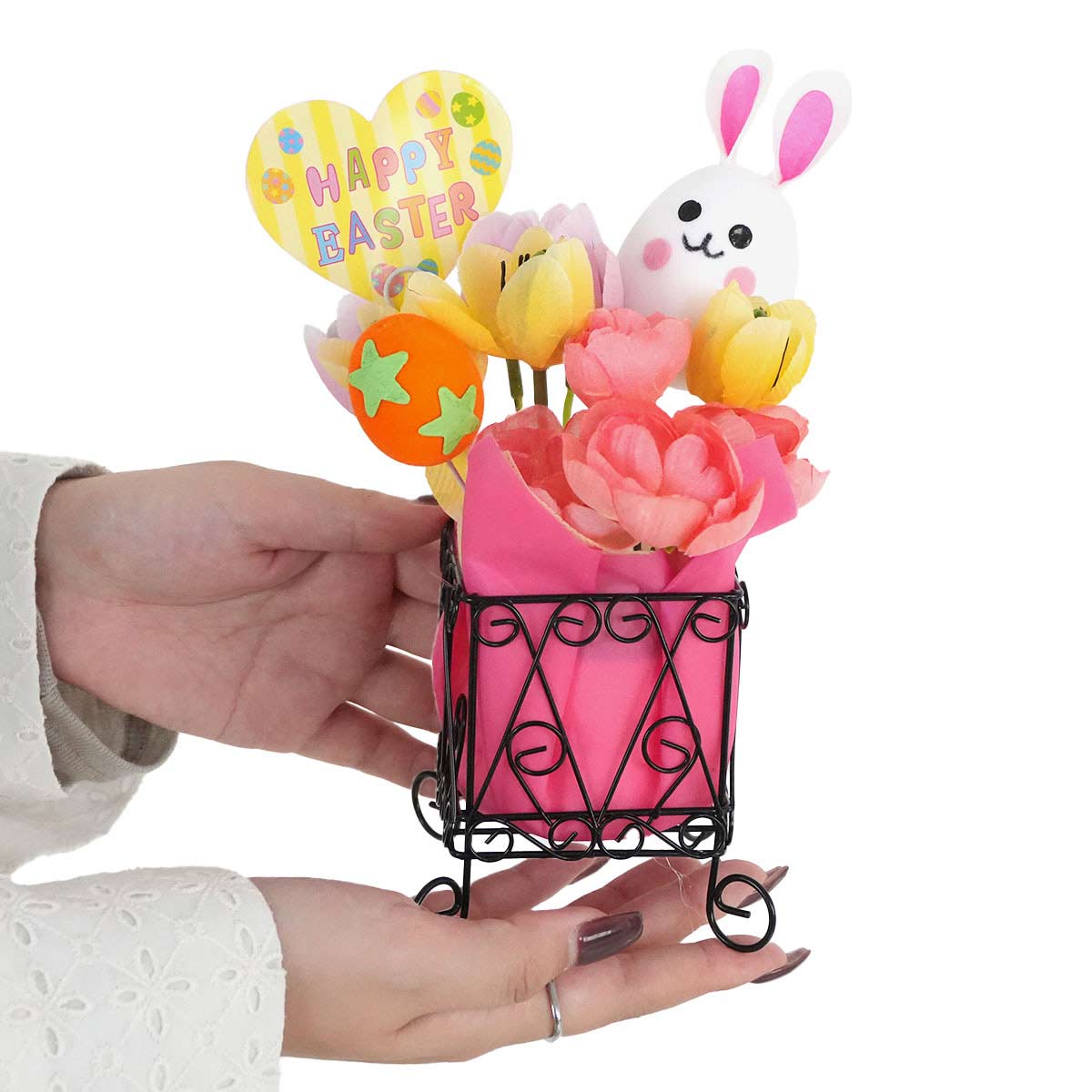 2個 ハッピーイースターキューブポット