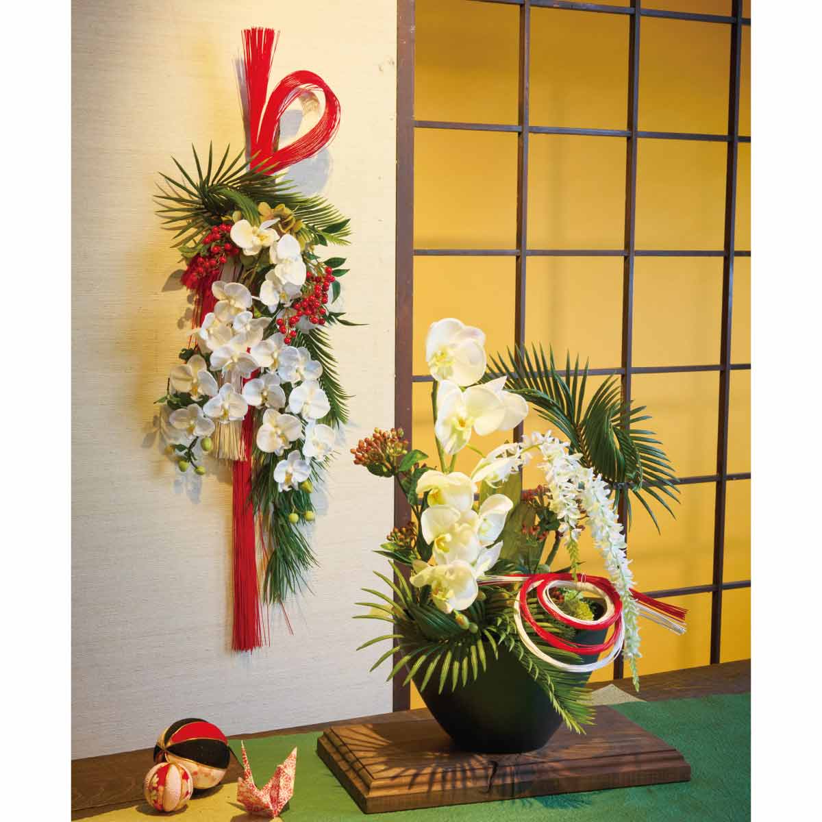 お正月アレンジ　新年飾り　造花　フラワーガーデン　No.2 お正月アレンジ 新年飾り 造花 フラワーガーデン No.2 お正月アレンジ