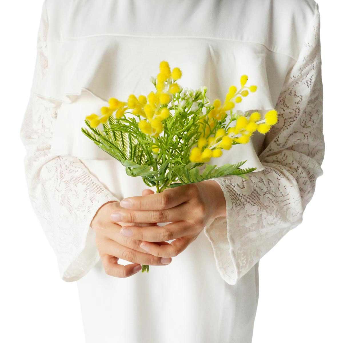 ミモザ＆カスミソウ造花ブーケ26cm