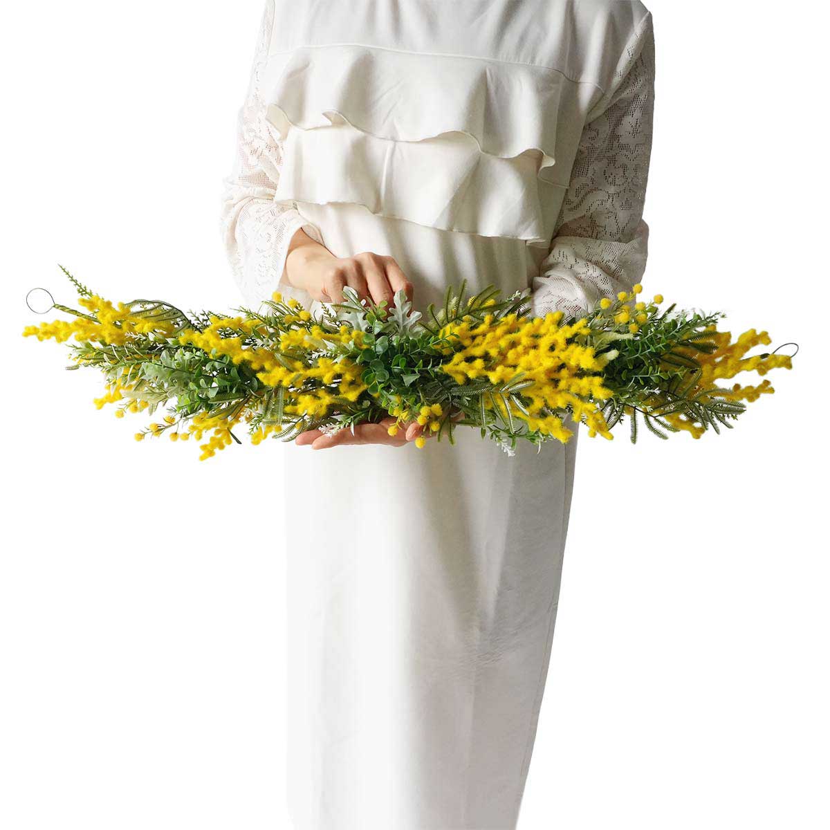 ミモザ造花ワイドスワッグ［ストエキオリジナル］