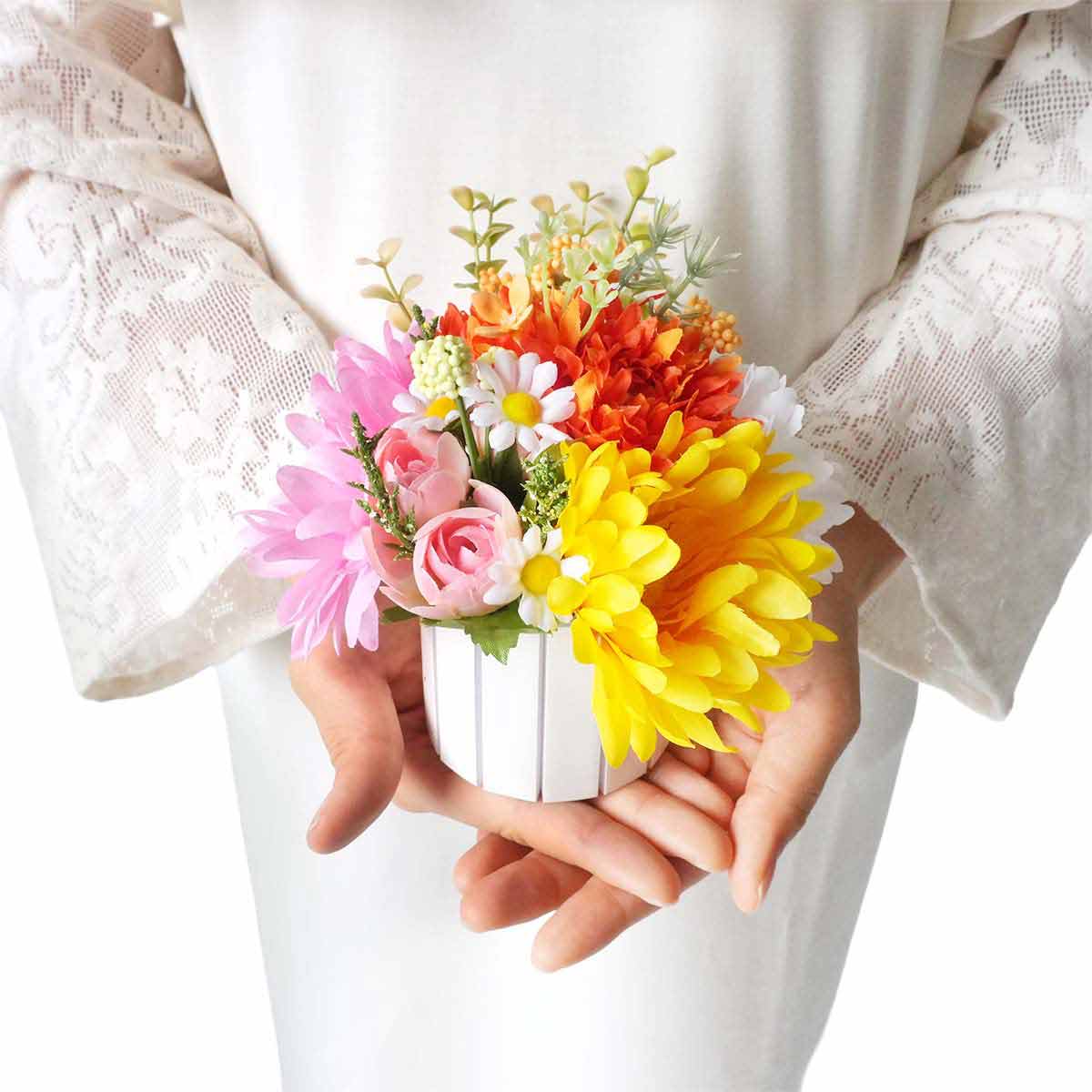 カラフルガーベラポット 高さ15cm