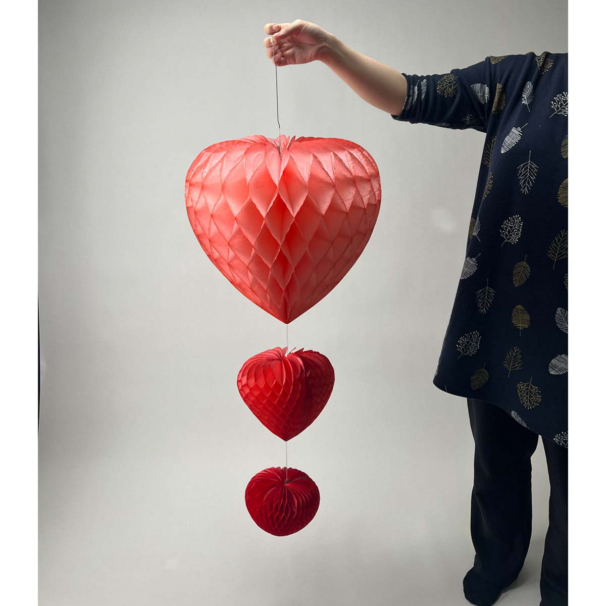 3連ハニカムハートハンガー［ストエキオリジナル］