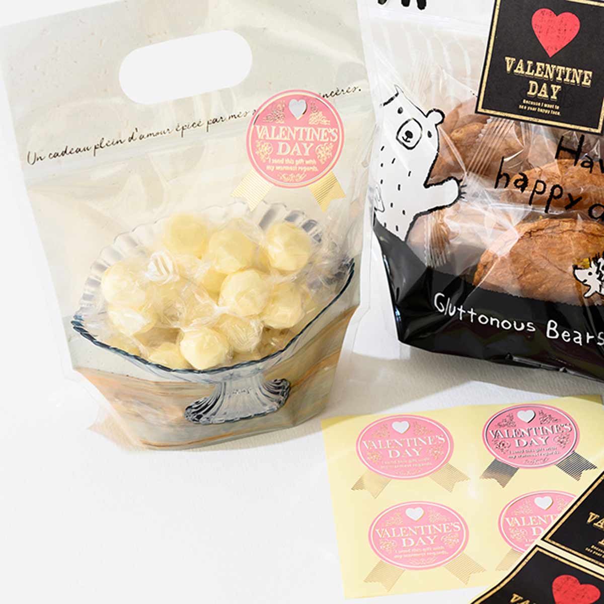 (11)リボン型 ピンクハート 使用例