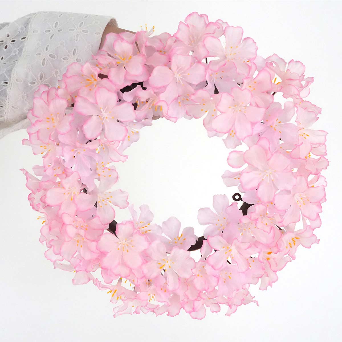桜リース28cm　(造花)