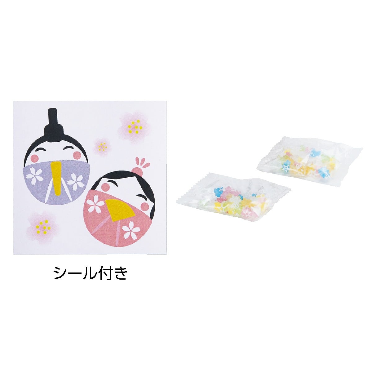 100個 ひなまつり金平糖プチギフト(シール付き)