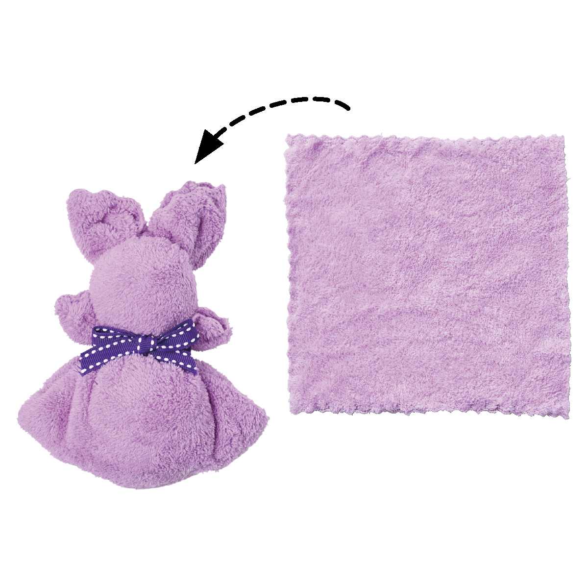 100個 ふんわりうさぎタオルハンカチ