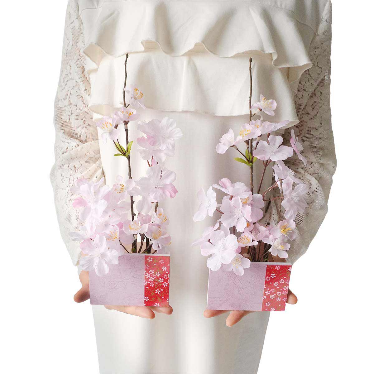 和風枝桜ポット(造花)