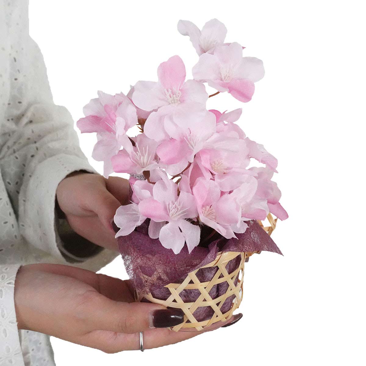和桜カゴアレンジ(造花)