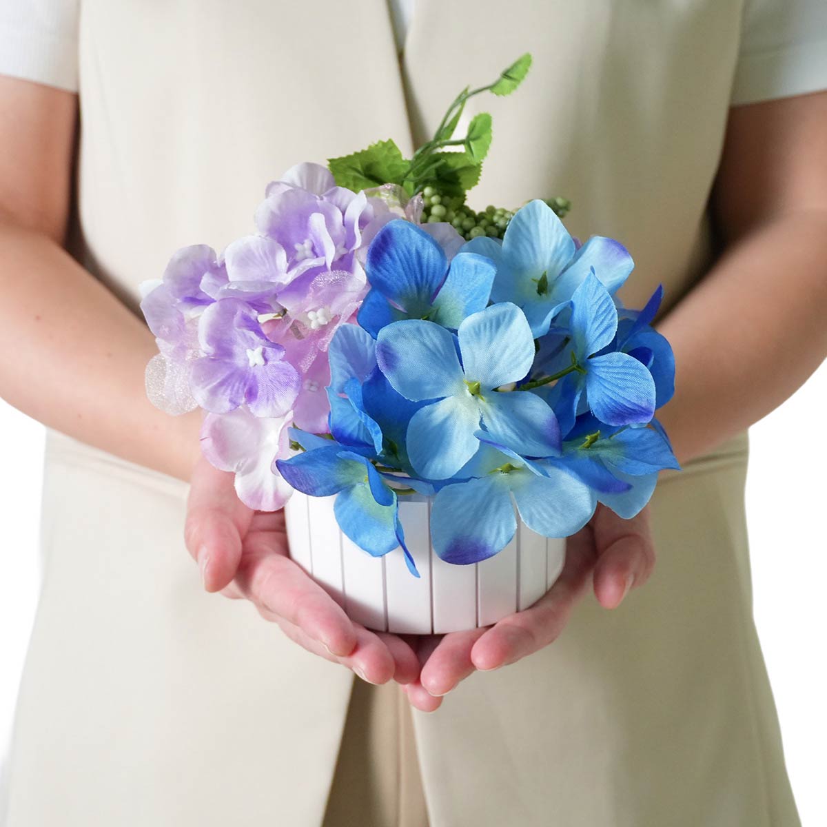 青あじさいアレンジ