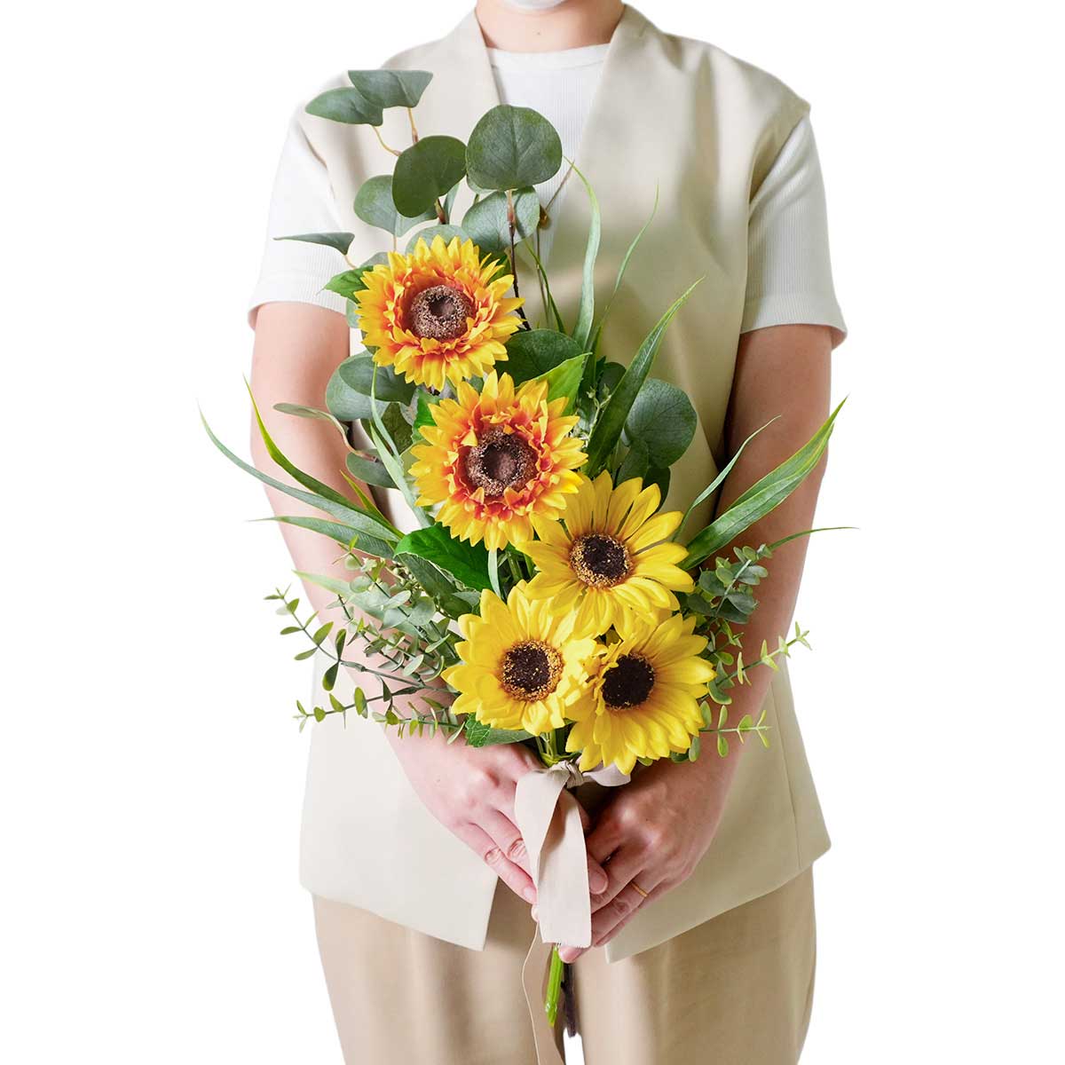 ひまわり造花スワッグ62cm〔ストエキオリジナル〕