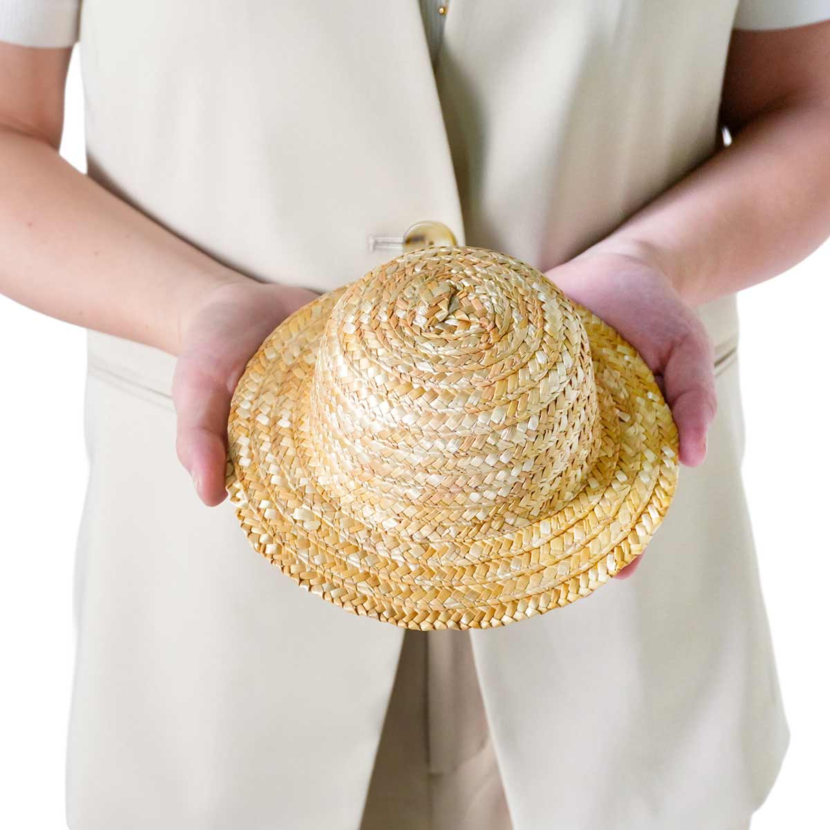 麦わら帽子 ナチュラル17cm