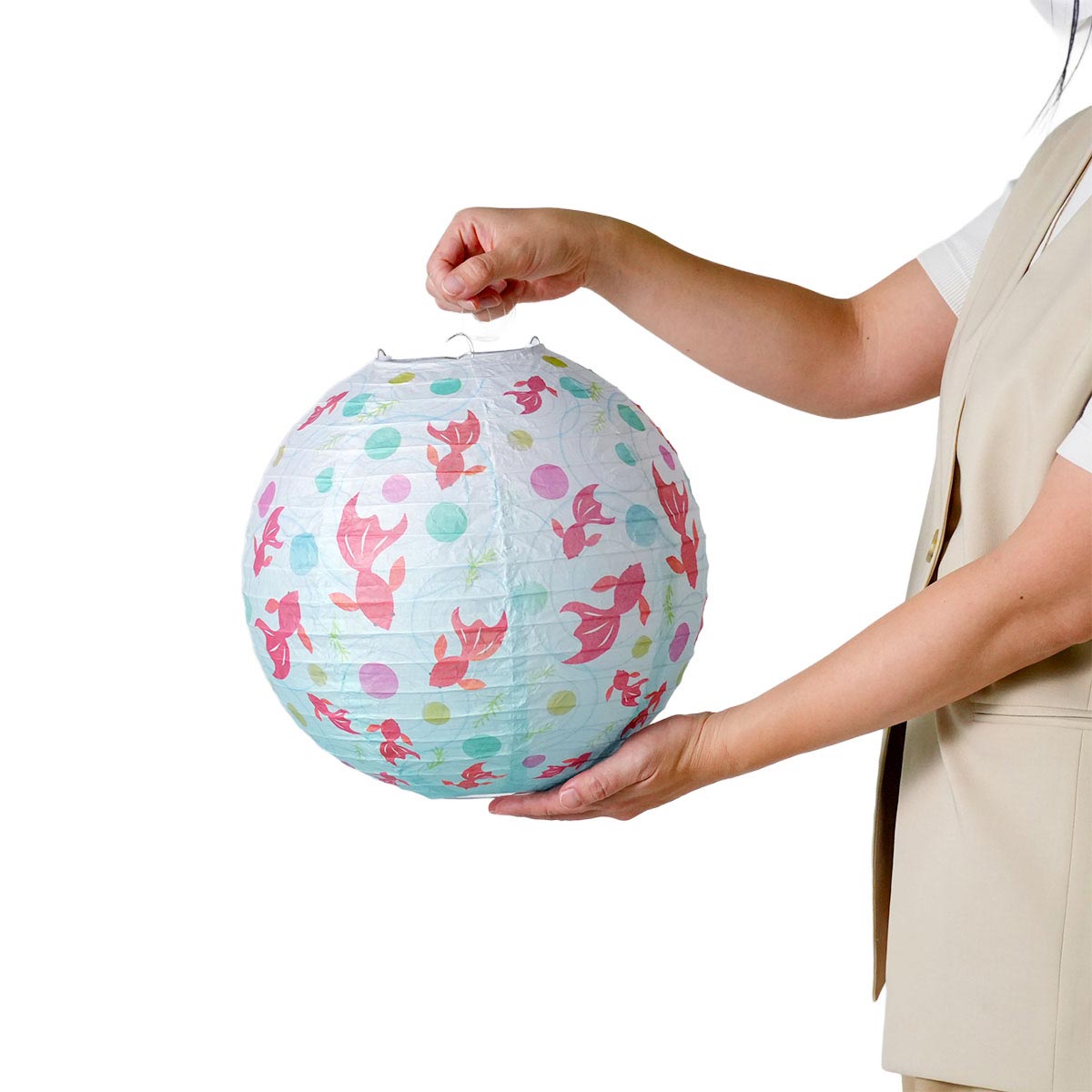 紙製ちょうちん 金魚 30cm