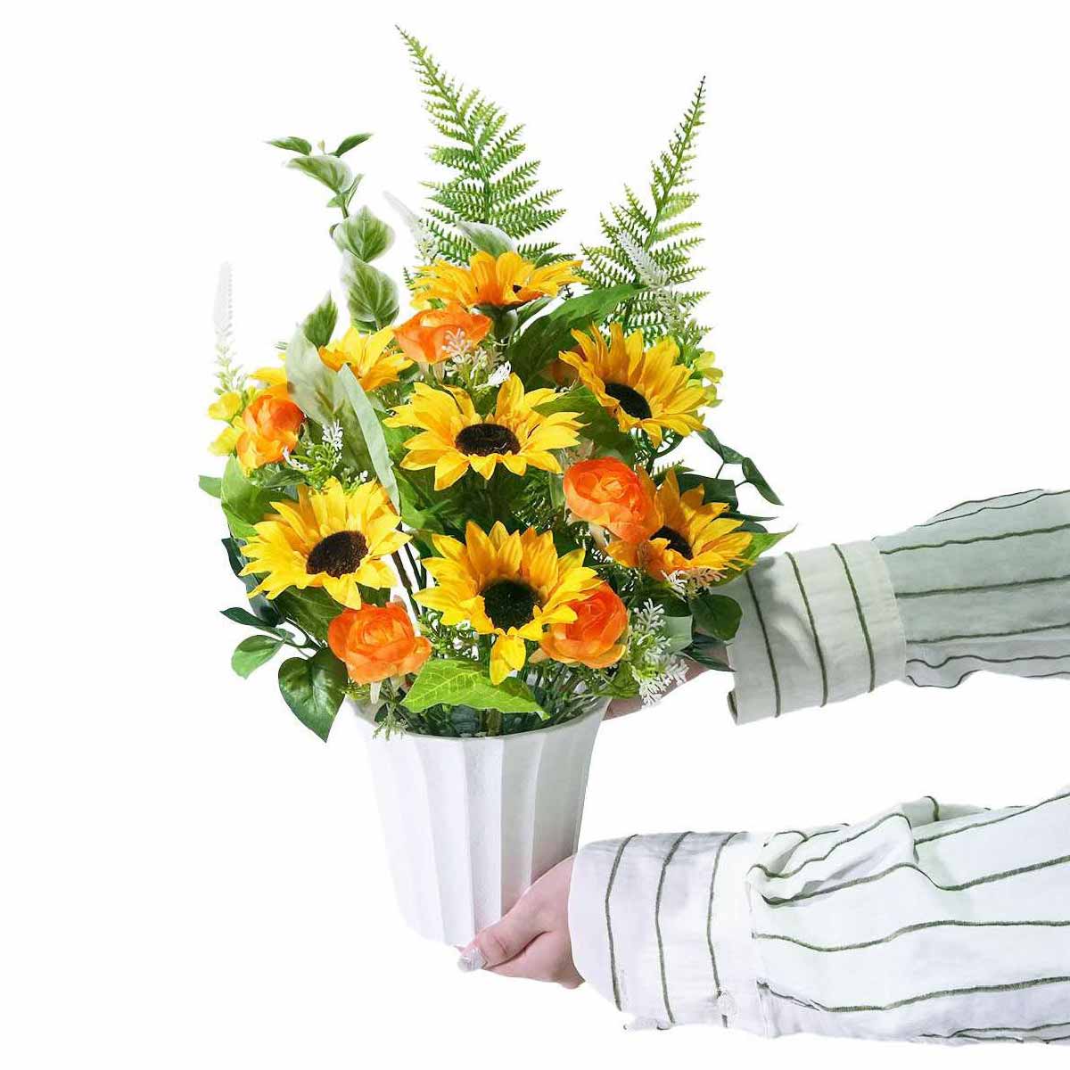 フレッシュひまわり造花アレンジ55cm［ストエキオリジナル］