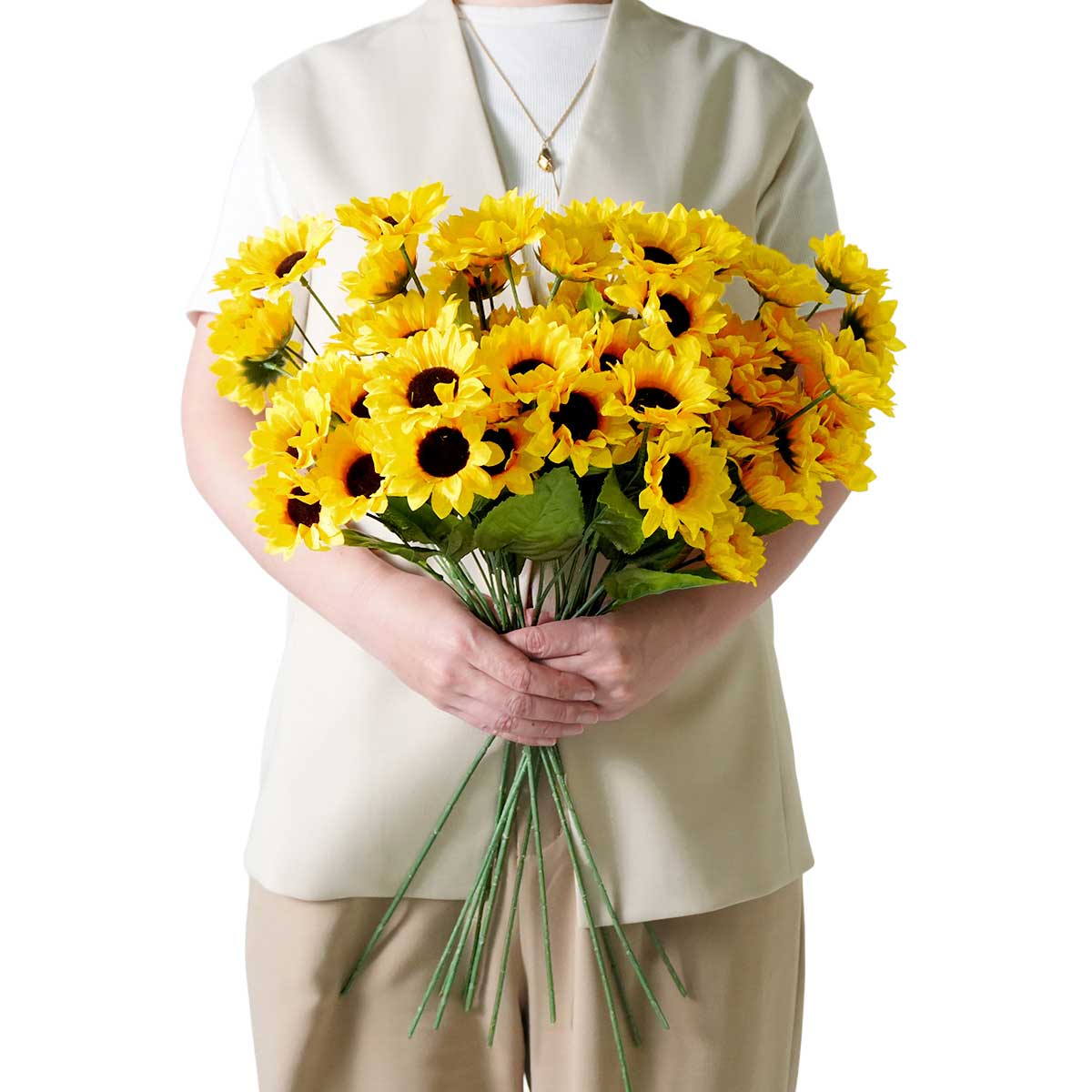 12本 ニューサンフラワー(ひまわり)造花スプレー50cm