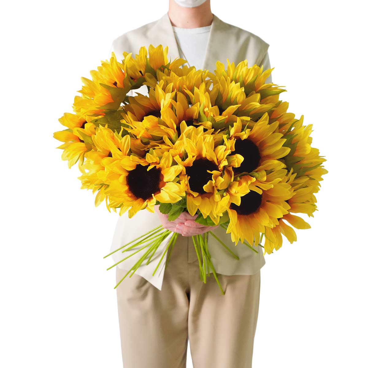 24本 ひまわり造花スプレー54cm