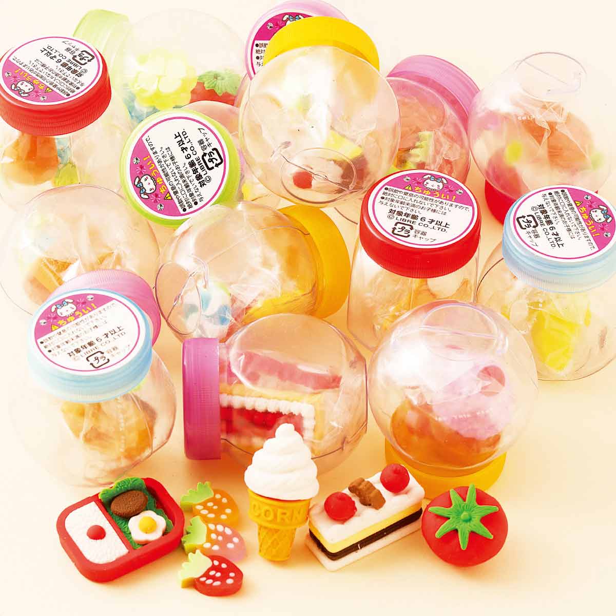 60個 ミニミニ消しゴムあつめるんです カプセルつかみ