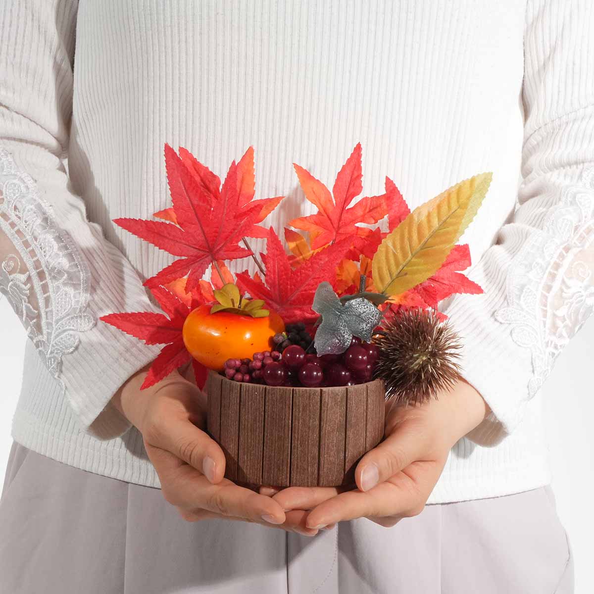 秋のくだもの盛りアレンジ（造花）