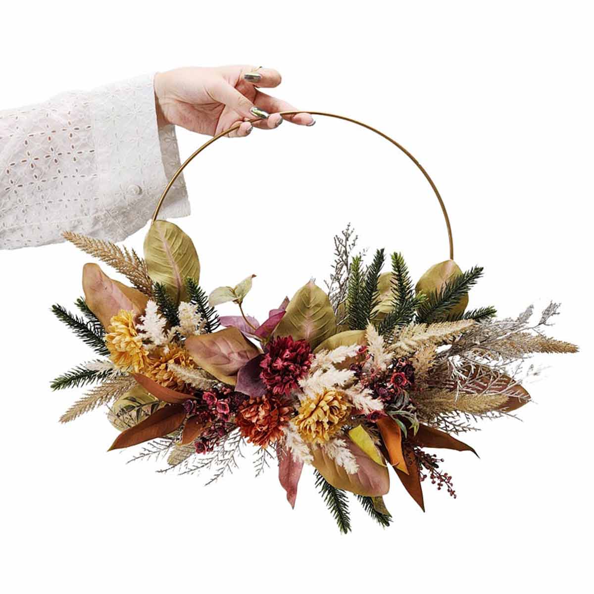 オータムミックスワイヤーリース50cm（造花）