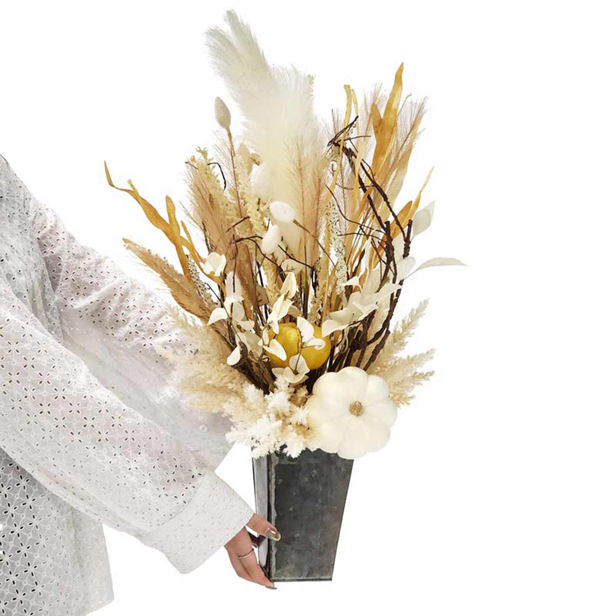 エレガントパンパスグラスアレンジ高さ75cm　(造花)