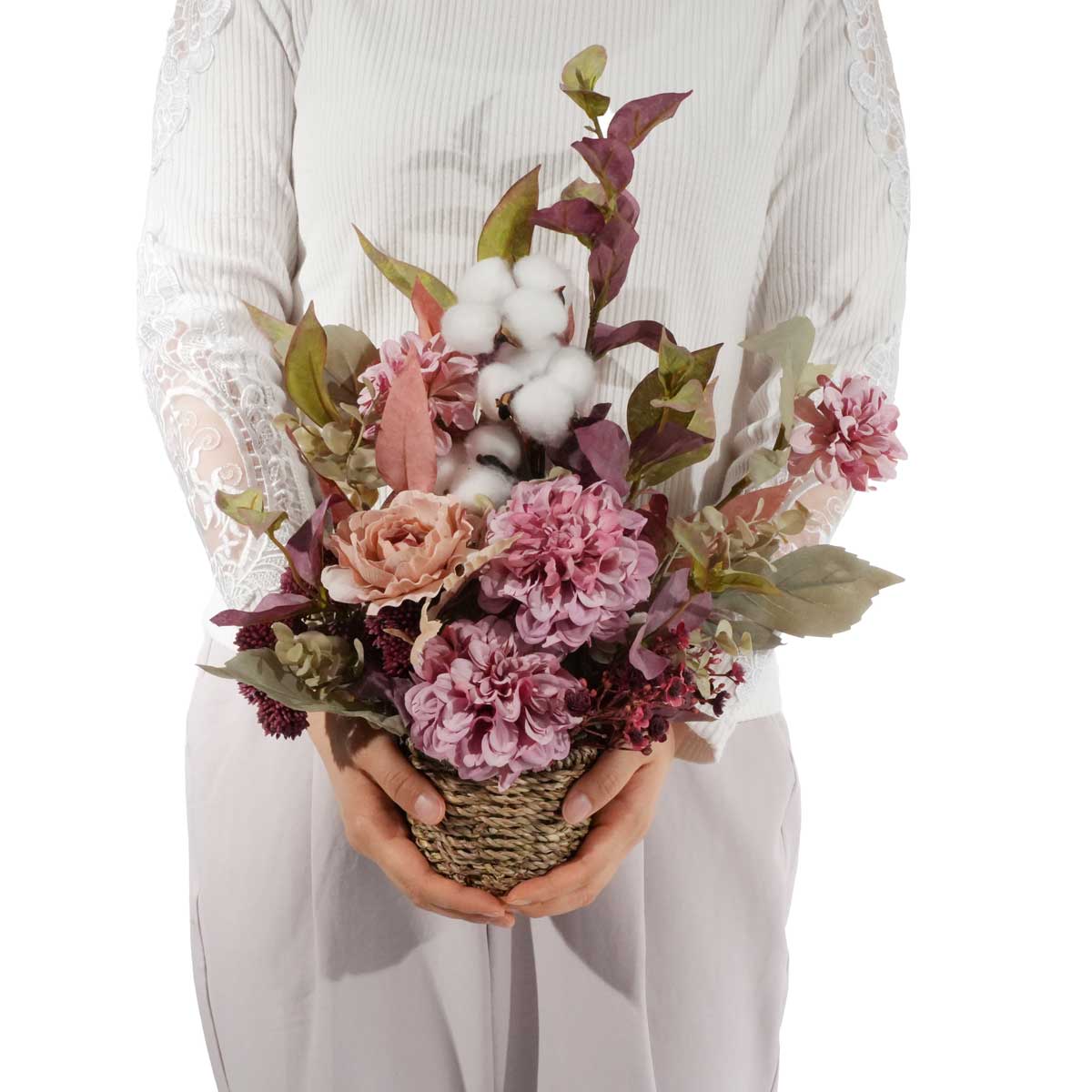 モーヴオータムアレンジ高さ44cm (造花)