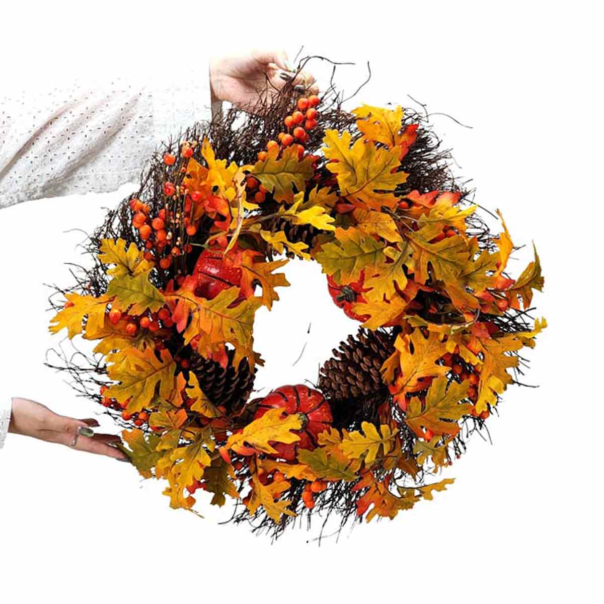 オータムパンプキンリース60cm (造花)