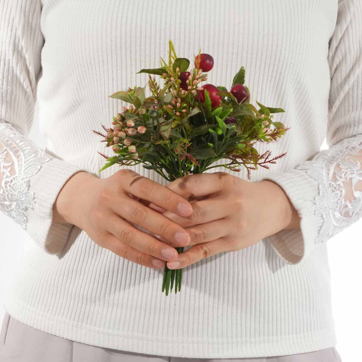 ホーソンミックスブーケ20cm（造花）