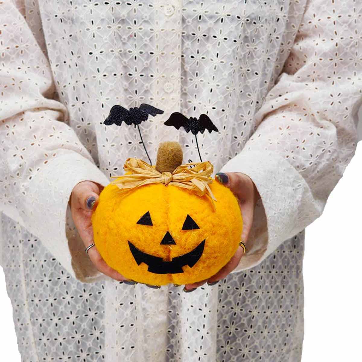 フェルトパンプキンスタンド 幅14×高さ17cm