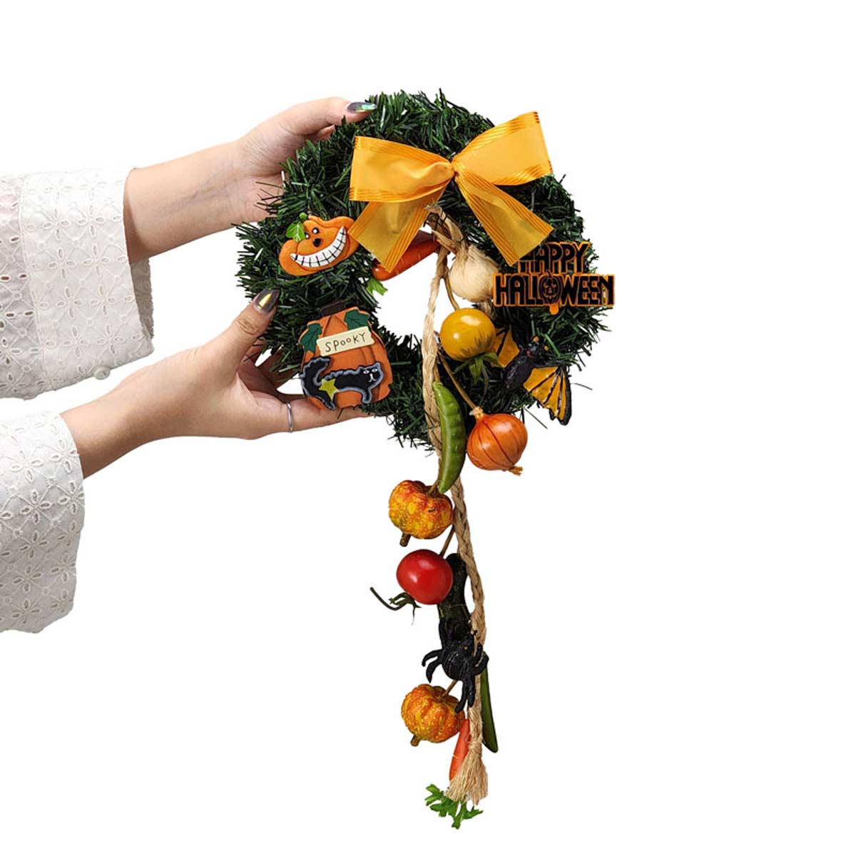 ハロウィンリース 幅23cm(造花)