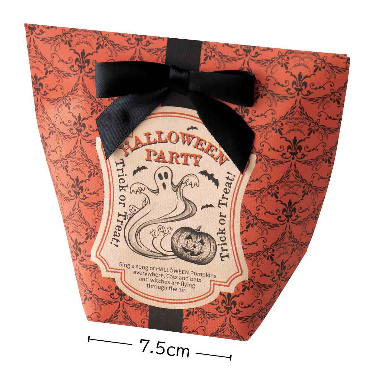 【10枚】 リボン付きギフトボックス ゴーストハロウィン