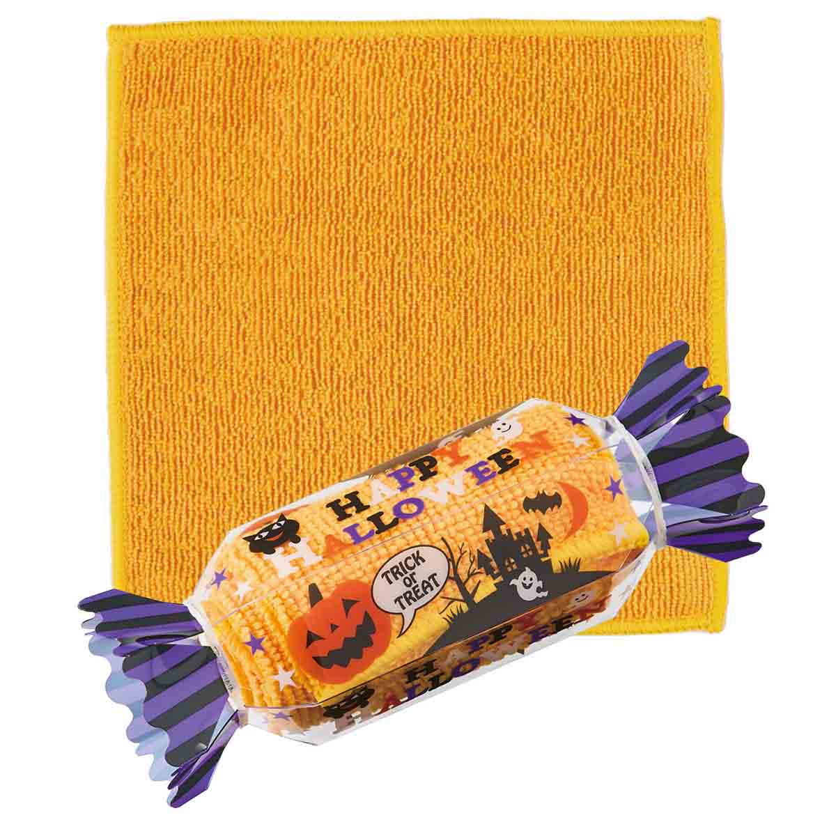 100枚 ハロウィンキャンディタオルハンカチ