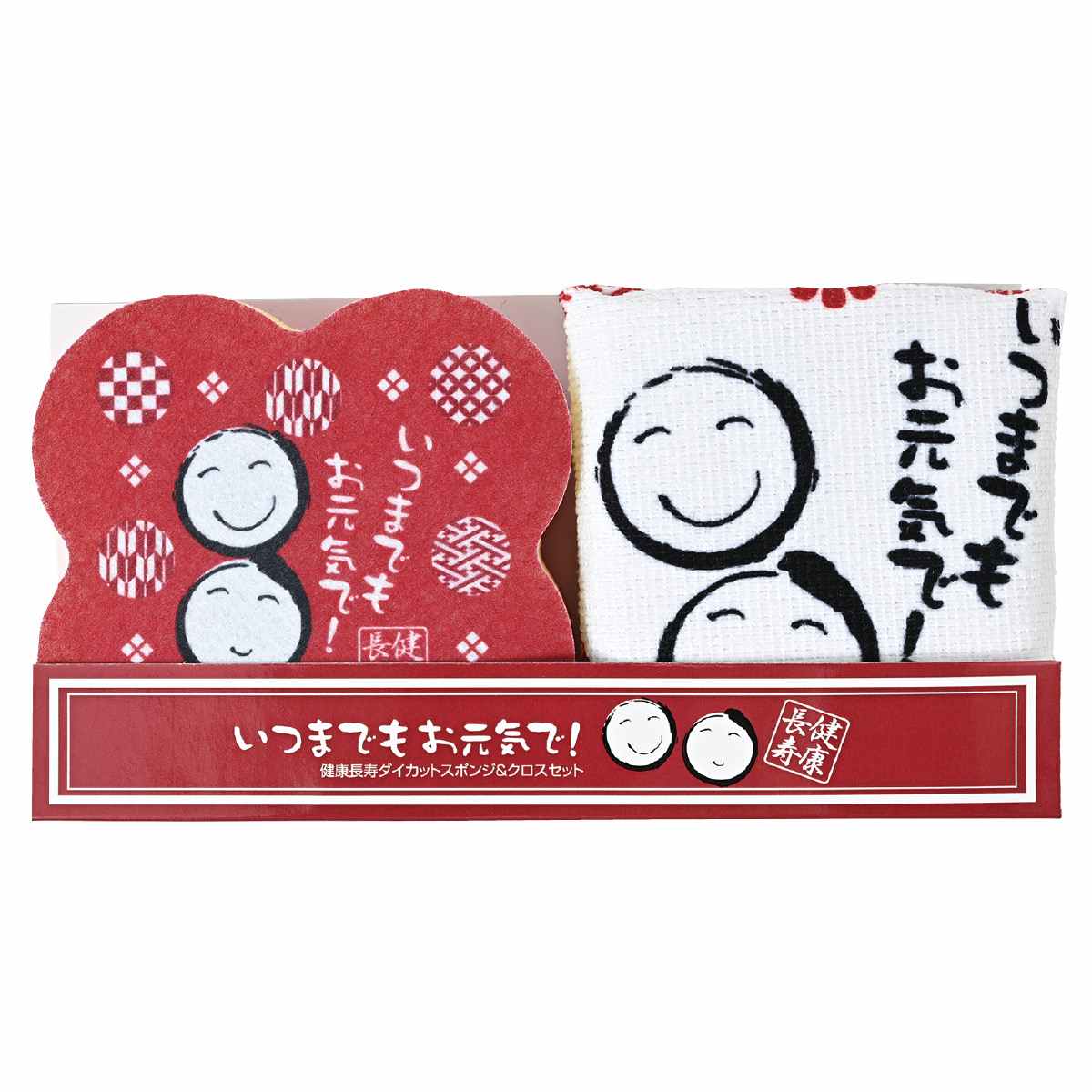 100セット 健康長寿ダイカットキッチンスポンジ&クロスセット