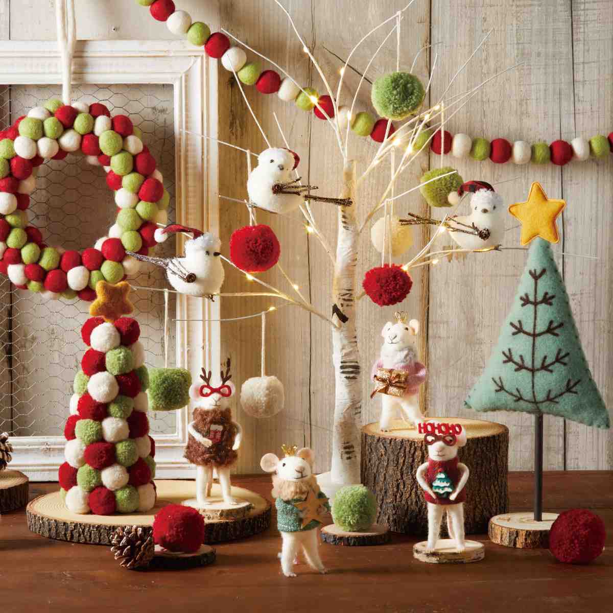 フェルトミニクリスマスツリー37.8cm