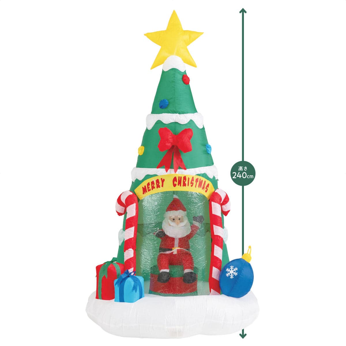 特大エアブロードール サンタクリスマスツリー