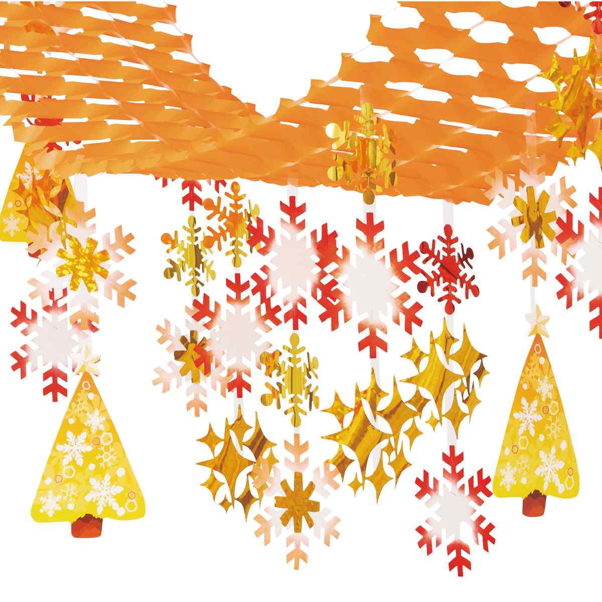 ウォームキラキラスノークリスマスツリープリーツハンガー