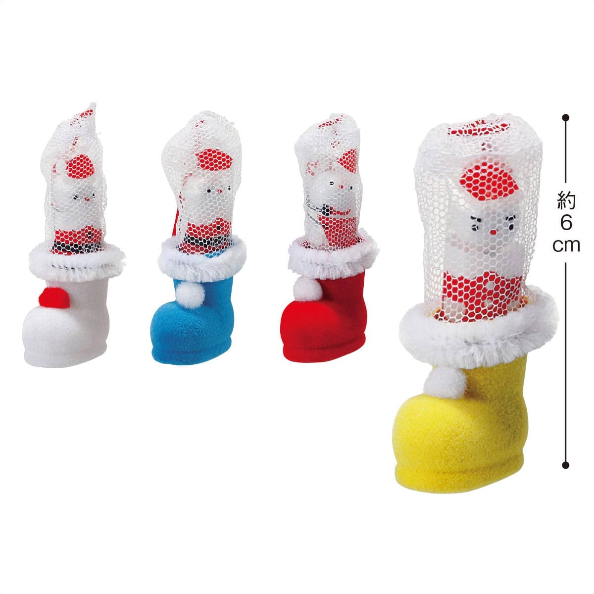 200個 クリスマスカラフルミニミニブーツ サンタチョコ入り