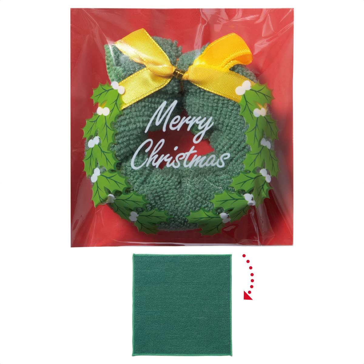 200個 クリスマスリースタオルハンカチ