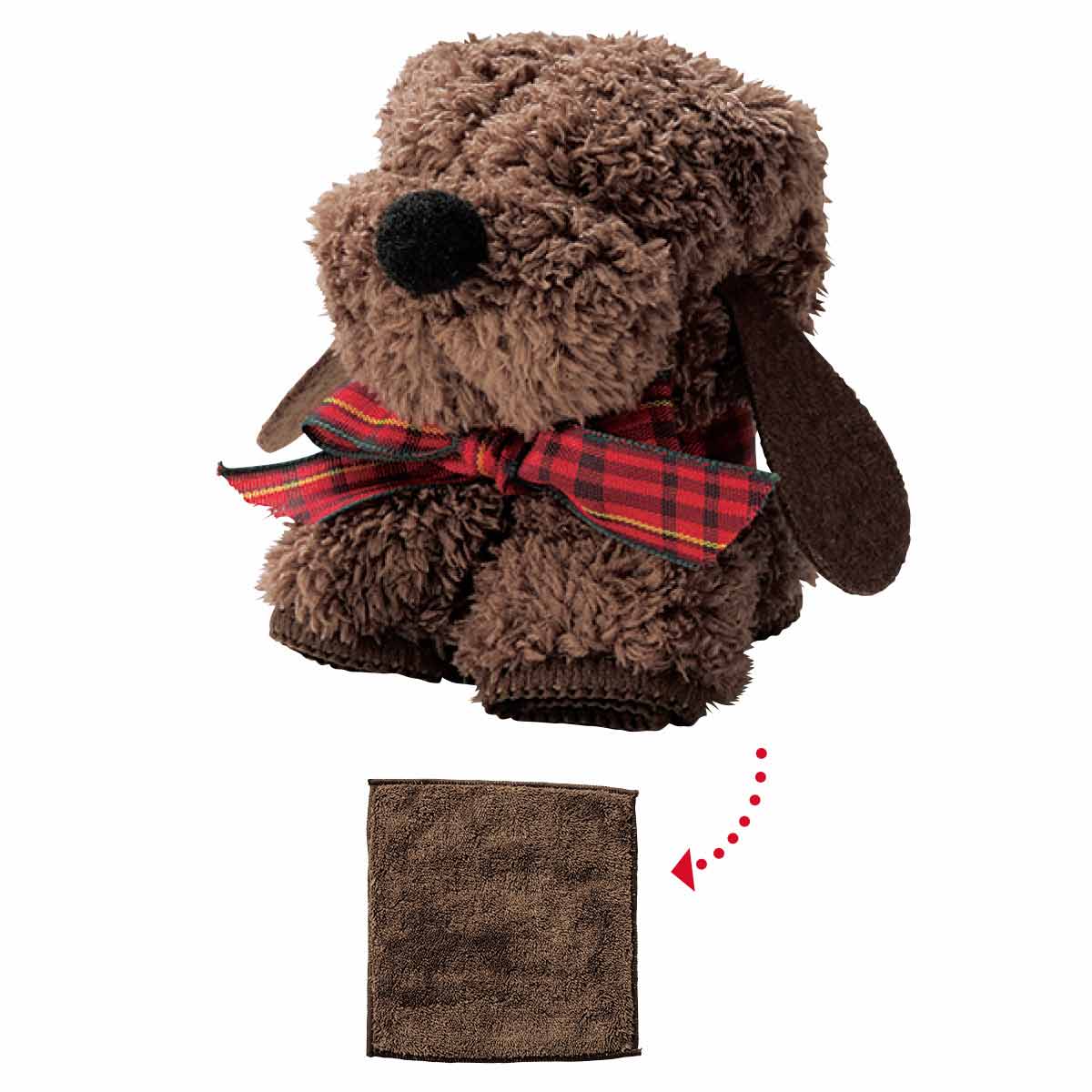 64個 モコモコドッグタオルハンカチ