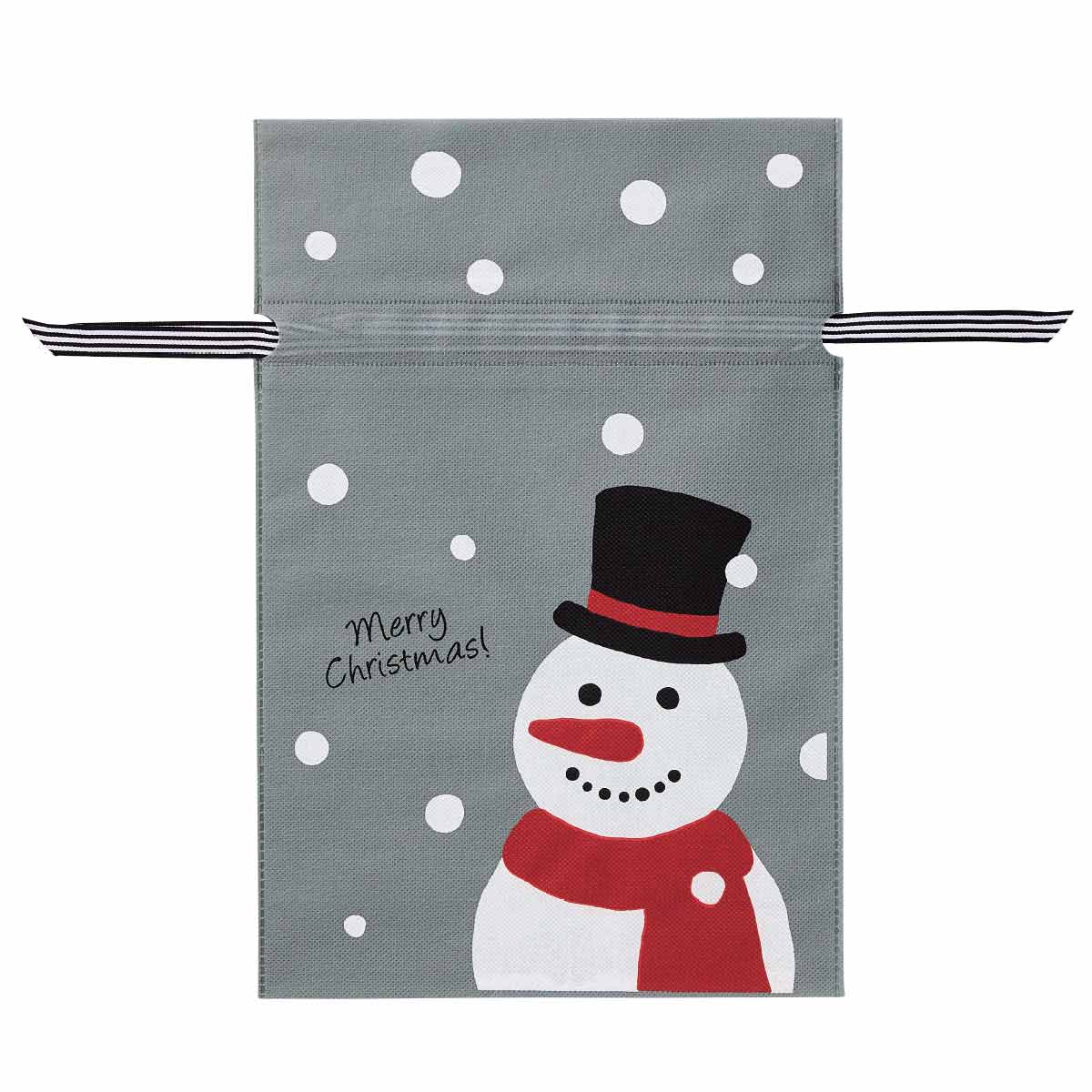 10枚 不織布リボン付きギフトバッグ スノーマン