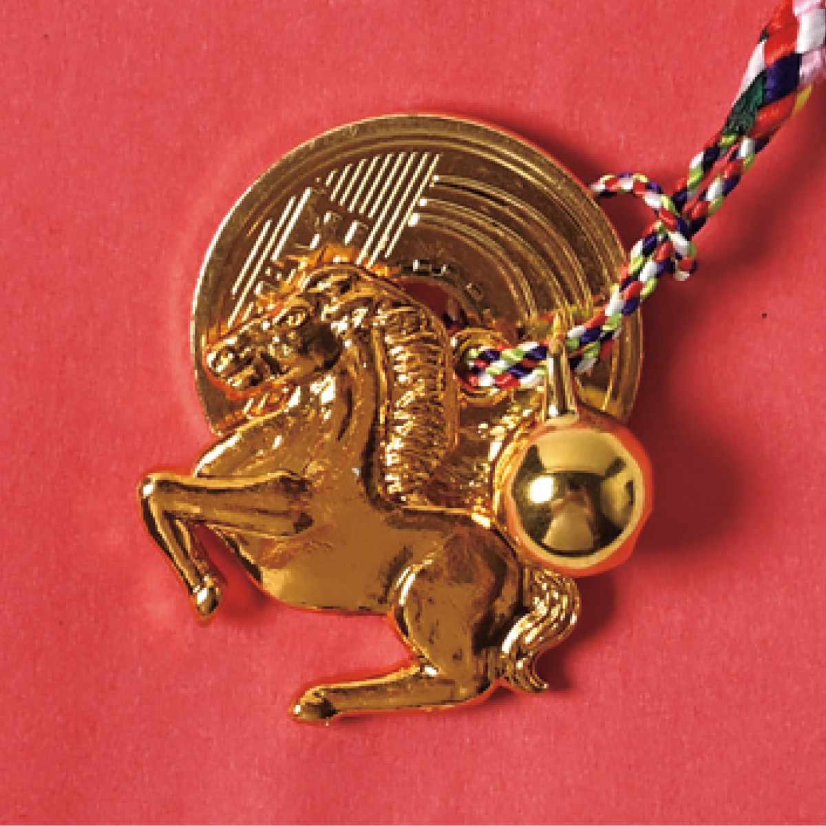 100個 五円玉・鈴付き干支(午)根付