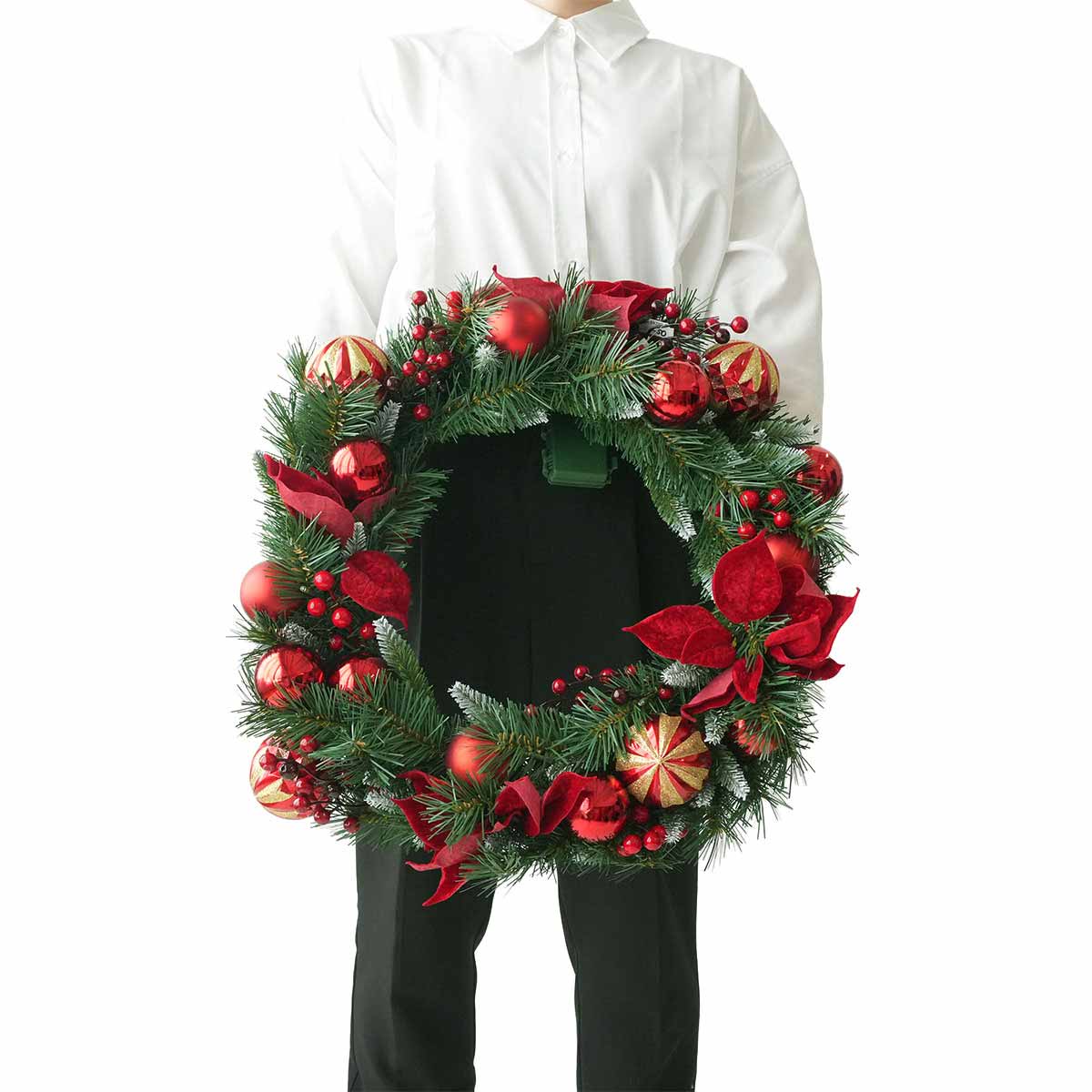55cm LEDクラシカルクリスマスリース
