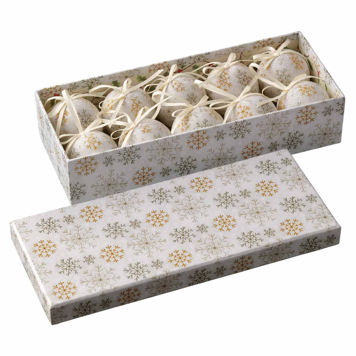 10個 スノーフレーク ビーズ オーナメントボール5cm